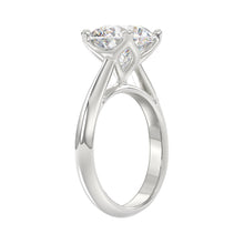 Load image into Gallery viewer, LADIES SOLITAIRE RING 4CT ROUND DIAMOND 14K WHITE GOLD 

