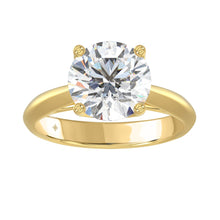 Load image into Gallery viewer, LADIES SOLITAIRE RING 4CT ROUND DIAMOND 14K YELLOW GOLD 
