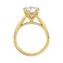 Load image into Gallery viewer, LADIES SOLITAIRE RING 4CT ROUND DIAMOND 14K YELLOW GOLD 
