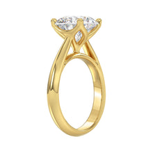 Load image into Gallery viewer, LADIES SOLITAIRE RING 4CT ROUND DIAMOND 14K YELLOW GOLD 
