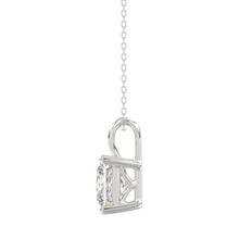 Load image into Gallery viewer, LADIES SOLITAIRE PENDANT WITH CHAIN 4CT PRINCESS DIAMOND 14K WHITE GOLD 
