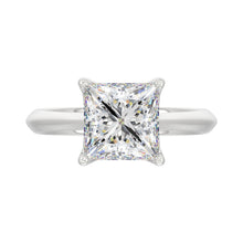 Load image into Gallery viewer, LADIES SOLITAIRE RING 4CT PRINCESS DIAMOND 14K WHITE GOLD 
