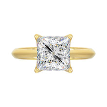 Load image into Gallery viewer, LADIES SOLITAIRE RING 4CT PRINCESS DIAMOND 14K YELLOW GOLD 
