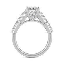 Load image into Gallery viewer, LADIES RING 3CT ROUND/OVAL/BAGUETTE DIAMOND 14K WHITE GOLD (CENTER STONE OVAL DIAMOND 2CT )
