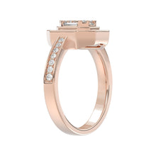 Load image into Gallery viewer, LADIES RING 3/4CT ROUND/BAGUETTE/PRINCESS TRAPEZOID RUBY DIAMOND 14K ROSE GOLD
