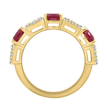 Load image into Gallery viewer, LADIES BAND 1CT ROUND/BAGUETTE/OVAL DIAMOND 14K YELLOW GOLD (CENTER STONE OVAL DIAMOND 2CT )
