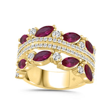 Load image into Gallery viewer, 14K YELLOW GOLD 2.00CT ROUND/MARQUISE DIAMOND LADIES RING (RUBY DIAMOND 1 1/2CT)
