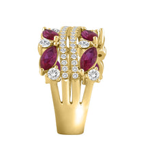 Load image into Gallery viewer, 14K YELLOW GOLD 2.00CT ROUND/MARQUISE DIAMOND LADIES RING (RUBY DIAMOND 1 1/2CT)
