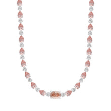 Load image into Gallery viewer, LADIES NECKLACE 15CT ROUND/PEAR/OVAL DIAMOND 14K WHITE/ROSE GOLD 
