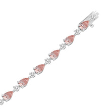 Load image into Gallery viewer, LADIES BRACELET 9 1/2CT ROUND/PEAR DIAMOND 14K WHITE/ROSE GOLD 
