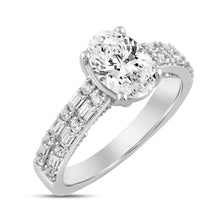 Load image into Gallery viewer, LADIES RING 2 1/2CT ROUND/BAGUETTE/OVAL DIAMOND 14K WHITE GOLD (CENTER STONE OVAL DIAMOND 2CT )
