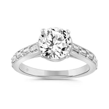 Load image into Gallery viewer, LADIES RING 2 1/4CT ROUND/BAGUETTE DIAMOND 14K WHITE GOLD (CENTER STONE ROUND DIAMOND 2CT )
