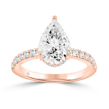 Load image into Gallery viewer, 14K ROSE GOLD 1/2CT ROUND/PEAR DIAMOND LADIES RING (CENTER STONE PEAR DIAMOND 2CT)
