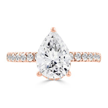 Load image into Gallery viewer, 14K ROSE GOLD 1/2CT ROUND/PEAR DIAMOND LADIES RING (CENTER STONE PEAR DIAMOND 2CT)
