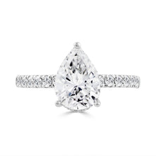 Load image into Gallery viewer, 14K WHITE GOLD 1/2CT ROUND/PEAR DIAMOND LADIES RING (CENTER STONE PEAR DIAMOND 2CT)
