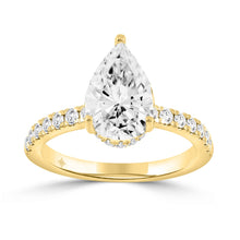 Load image into Gallery viewer, 14K YELLOW GOLD 1/2CT ROUND/PEAR DIAMOND LADIES RING (CENTER STONE PEAR DIAMOND 2CT)
