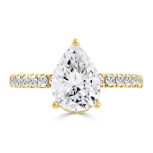 Load image into Gallery viewer, 14K YELLOW GOLD 1/2CT ROUND/PEAR DIAMOND LADIES RING (CENTER STONE PEAR DIAMOND 2CT)
