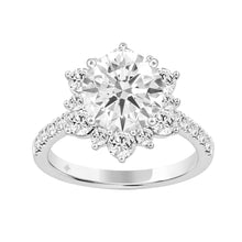 Load image into Gallery viewer, 14K WHITE GOLD 1.00CT ROUND DIAMOND LADIES RING (CENTER STONE ROUND DIAMOND 2CT)
