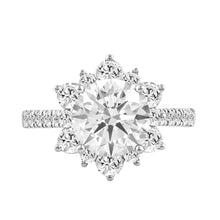 Load image into Gallery viewer, 14K WHITE GOLD 1.00CT ROUND DIAMOND LADIES RING (CENTER STONE ROUND DIAMOND 2CT)
