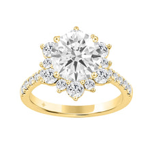 Load image into Gallery viewer, 14K YELLOW GOLD 1.00CT ROUND DIAMOND LADIES RING (CENTER STONE ROUND DIAMOND 2CT)
