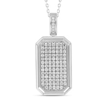Load image into Gallery viewer, MEN'S CHARM PENDANT 3CT ROUND DIAMOND 10K WHITE GOLD 

