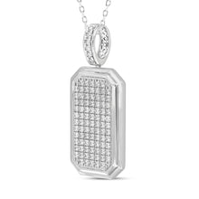 Load image into Gallery viewer, MEN'S CHARM PENDANT 3CT ROUND DIAMOND 10K WHITE GOLD 
