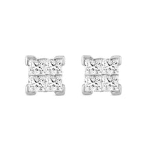 Load image into Gallery viewer, LADIES EARRINGS PRINCESS DIAMOND 10K WHITE GOLD 
