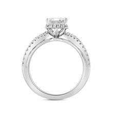 Load image into Gallery viewer, LADIES RING 2.50CT ROUND/BAGUETTE/EMERALD DIAMOND 14K WHITE GOLD (CENTER STONE EMERALD DIAMOND 2.00CT)
