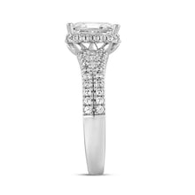 Load image into Gallery viewer, LADIES RING 2.50CT ROUND/BAGUETTE/EMERALD DIAMOND 14K WHITE GOLD (CENTER STONE EMERALD DIAMOND 2.00CT)
