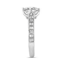 Load image into Gallery viewer, LADIES RING 2 1/2CT ROUND/BAGUETTE DIAMOND 14K WHITE GOLD (CENTER STONE ROUND DIAMOND 2CT )

