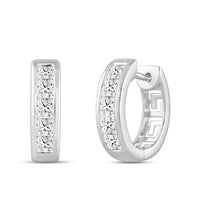 Load image into Gallery viewer, LADIES HOOPS EARRINGS 1.00CT PRINCESS DIAMOND 14K WHITE GOLD
