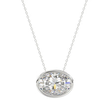 Load image into Gallery viewer, LADIES SOLITAIRE PENDANT 2CT OVAL DIAMOND 14K WHITE GOLD
