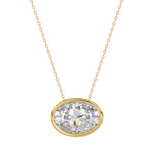Load image into Gallery viewer, LADIES SOLITAIRE PENDANT 2CT OVAL DIAMOND 14K YELLOW GOLD
