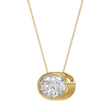 Load image into Gallery viewer, LADIES SOLITAIRE PENDANT 2CT OVAL DIAMOND 14K YELLOW GOLD
