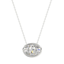 Load image into Gallery viewer, LADIES SOLITAIRE PENDANT 1CT OVAL DIAMOND 14K WHITE GOLD 
