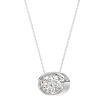 Load image into Gallery viewer, LADIES SOLITAIRE PENDANT 1CT OVAL DIAMOND 14K WHITE GOLD 
