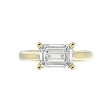 Load image into Gallery viewer, LADIES RING 3.25CT ROUND/EMERALD DIAMOND 14K YELLOW GOLD (CENTER STONE EMERALD DIAMOND 3.00CT)
