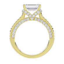 Load image into Gallery viewer, LADIES RING 3CT ROUND/EMERALD/BAGUETTE DIAMOND 14K YELLOW GOLD (CENTER STONE EMERALD DIAMOND 2.00CT)
