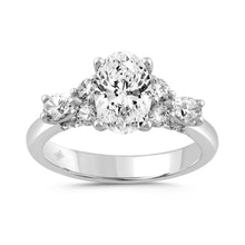 Load image into Gallery viewer, LADIES RING 2.75CT ROUND/PEAR/OVAL DIAMOND 14K WHITE GOLD (CENTER STONE OVAL DIAMOND 2.00CT)

