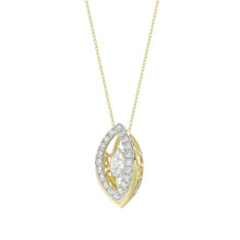 Load image into Gallery viewer, LADIES DANCING DIAMOND PENDANT WITH CHAIN 3/4CT ROUND/PEAR DIAMOND 14K YELLOW GOLD (CENTER STONE PEAR DIAMOND 1/2CT)
