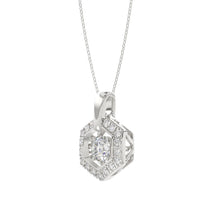 Load image into Gallery viewer, LADIES DANCING DIAMOND PENDANT WITH CHAIN 1/2CT ROUND DIAMOND 14K WHITE GOLD (CENTER STONE ROUND DIAMOND 1/3CT)
