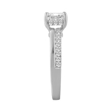 Load image into Gallery viewer, 14K WHITE GOLD 2 1/3CT ROUND/EMERALD DIAMOND LADIES RING (CENTER STONE EMERALD DIAMOND 2.00CT)
