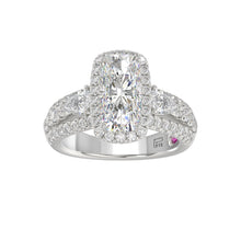 Load image into Gallery viewer, LADIES RING 3.50CT ROUND DIAMOND PEAR/CUSHION/BAGUETTE DIAMOND WHITE PLATINUM (CENTER STONE CUSHION DIAMOND 2CT)
