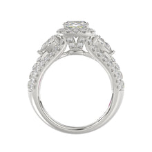 Load image into Gallery viewer, LADIES RING 3.50CT ROUND DIAMOND PEAR/CUSHION/BAGUETTE DIAMOND WHITE PLATINUM (CENTER STONE CUSHION DIAMOND 2CT)
