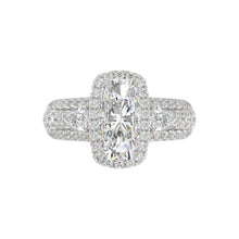 Load image into Gallery viewer, LADIES RING 3.50CT ROUND DIAMOND PEAR/CUSHION/BAGUETTE DIAMOND WHITE PLATINUM (CENTER STONE CUSHION DIAMOND 2CT)
