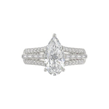 Load image into Gallery viewer, LADIES RING 2.75CT ROUND/PEAR/BAGUETTE DIAMOND WHITE PLATINUM (CENTER STONE PEAR DIAMOND 2CT)
