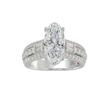 Load image into Gallery viewer, LADIES RING 4.00CT ROUND/OVAL/BAGUETTE DIAMOND WHITE PLATINUM (CENTER STONE OVAL DIAMOND 3CT)
