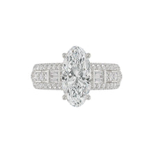 Load image into Gallery viewer, LADIES RING 4.00CT ROUND/OVAL/BAGUETTE DIAMOND WHITE PLATINUM (CENTER STONE OVAL DIAMOND 3CT)
