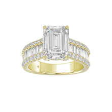 Load image into Gallery viewer, 14K WHITE GOLD 1 1/4CT ROUND/BAGUETTE/RADIANT DIAMOND LADIES RING (CENTER STONE RADIANT DIAMOND 4CT)
