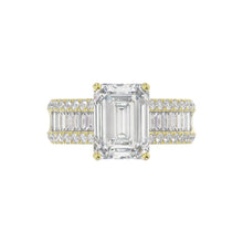 Load image into Gallery viewer, 14K WHITE GOLD 1 1/4CT ROUND/BAGUETTE/RADIANT DIAMOND LADIES RING (CENTER STONE RADIANT DIAMOND 4CT)
